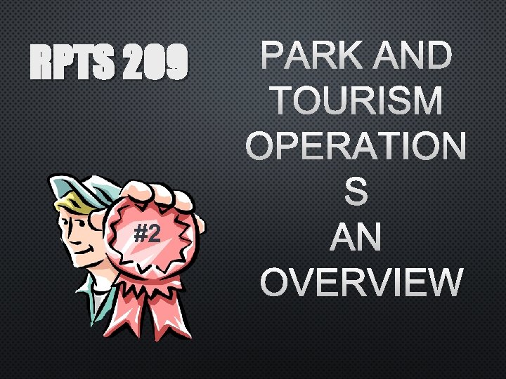 RPTS 209 #2 PARK AND TOURISM OPERATION S AN OVERVIEW 