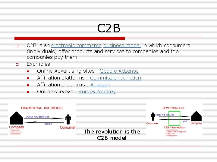 C 2 B o o C 2 B is an electronic commerce business model