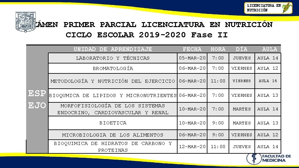 LICENCIATURA EN NUTRICIÓN EXÁMEN PRIMER PARCIAL LICENCIATURA EN NUTRICIÓN CICLO ESCOLAR 2019 -2020 Fase LICENCIATURA EN NUTRICIÓN EXÁMEN PRIMER PARCIAL LICENCIATURA EN NUTRICIÓN CICLO ESCOLAR 2019 -2020 Fase