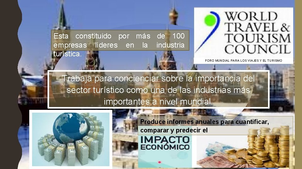 Esta constituido por más de 100 empresas líderes en la industria turística. FORO MUNDIAL