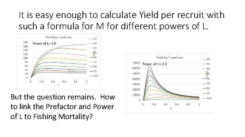 It is easy enough to calculate Yield per recruit with such a formula for