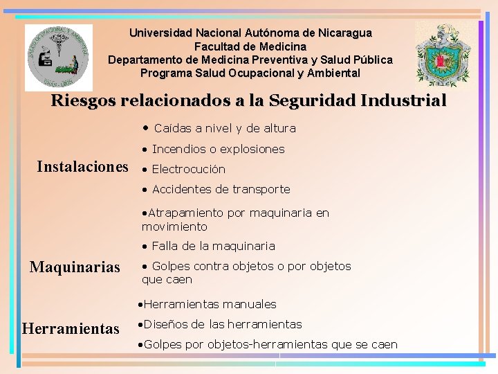 Universidad Nacional Autónoma de Nicaragua Facultad de Medicina Departamento de Medicina Preventiva y Salud