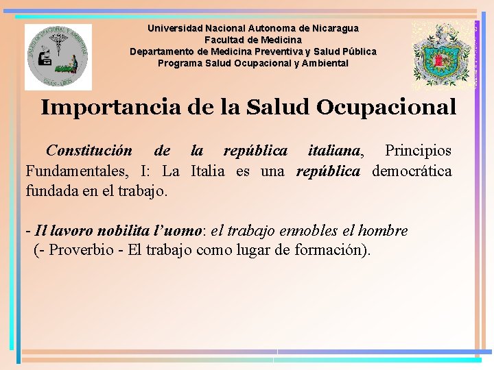 Universidad Nacional Autonoma de Nicaragua Facultad de Medicina Departamento de Medicina Preventiva y Salud