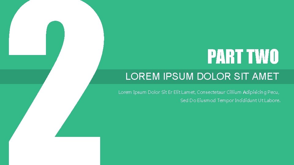 PART TWO LOREM IPSUM DOLOR SIT AMET Lorem Ipsum Dolor Sit Er Elit Lamet,