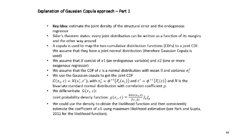 Explanation of Gaussian Copula approach – Part 1 44 