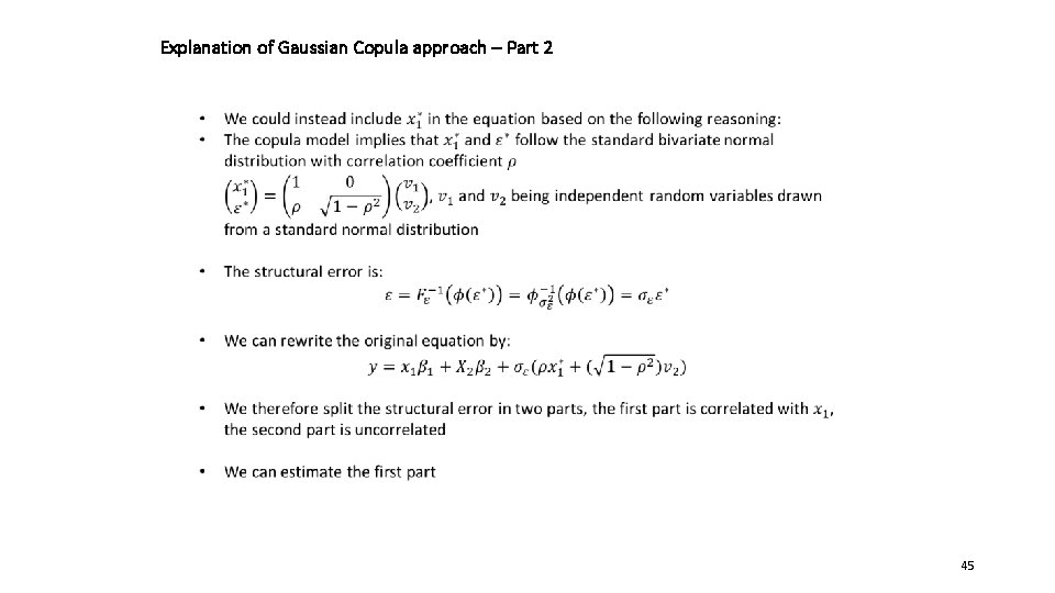 Explanation of Gaussian Copula approach – Part 2 45 