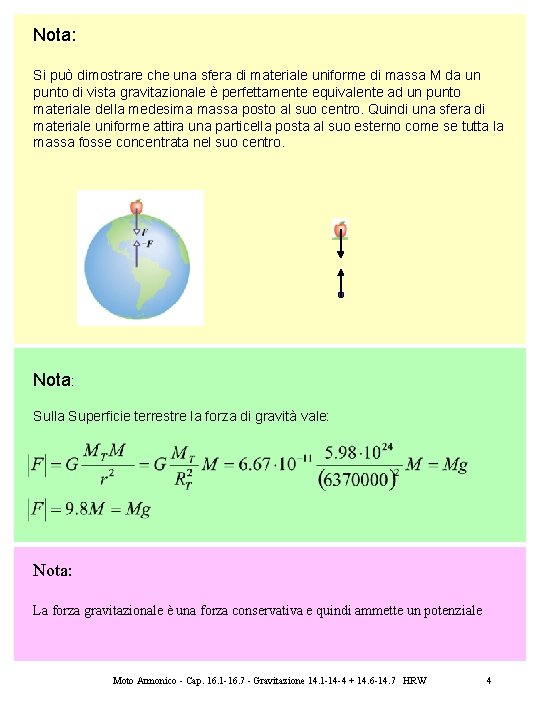 Nota: Si può dimostrare che una sfera di materiale uniforme di massa M da