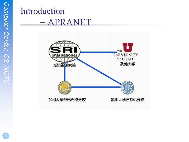 Computer Center, CS, NCTU 3 – APRANET Introduction 