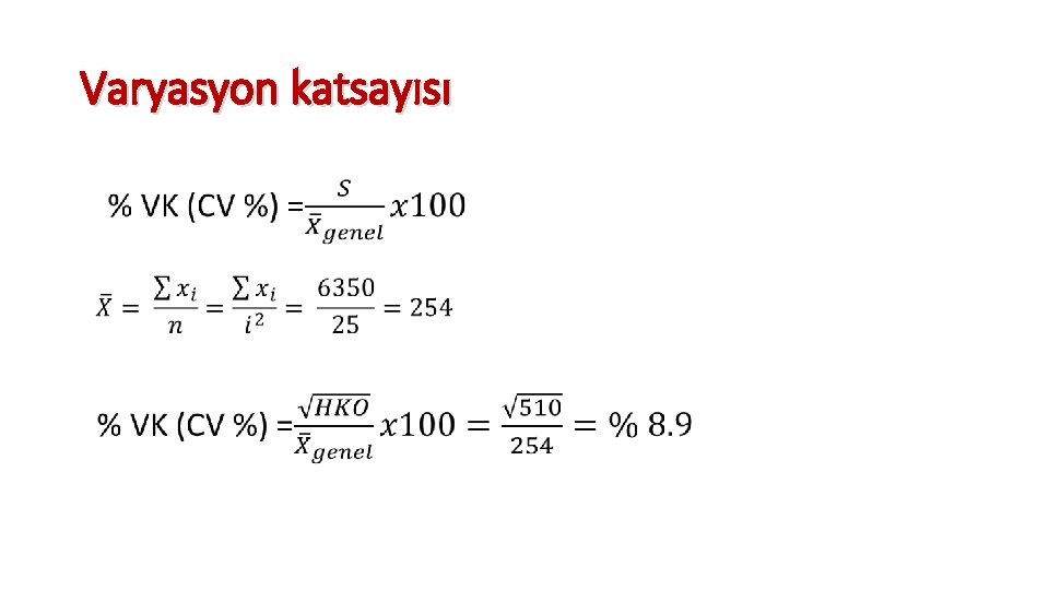 Varyasyon katsayısı 