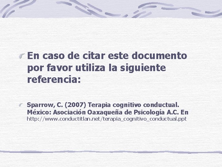 En caso de citar este documento por favor utiliza la siguiente referencia: Sparrow, C.