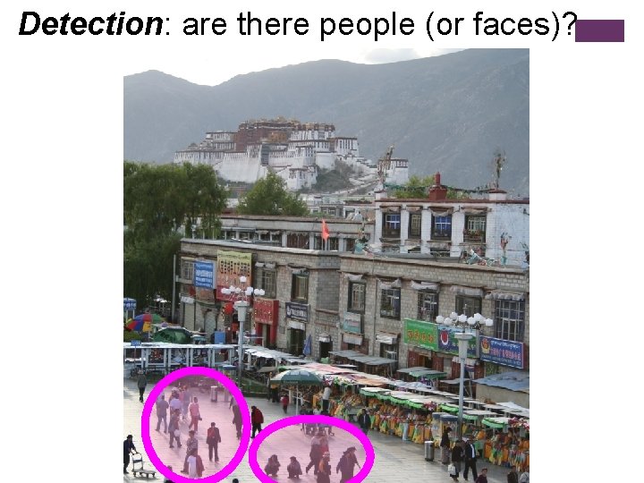 Detection: are there people (or faces)? 