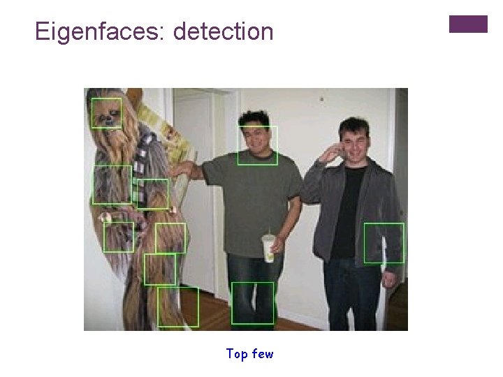 Eigenfaces: detection Top few 