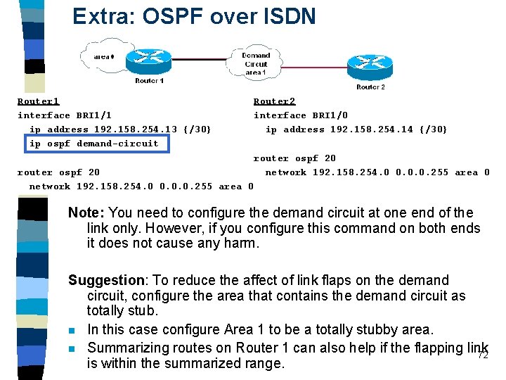 Extra: OSPF over ISDN Router 1 interface BRI 1/1 ip address 192. 158. 254.
