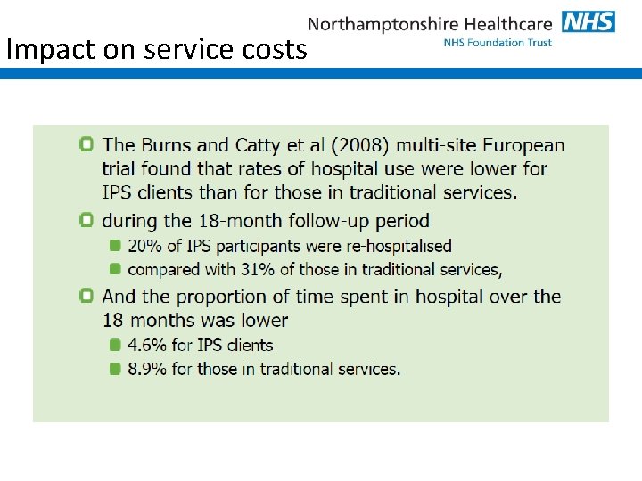 Impact on service costs 