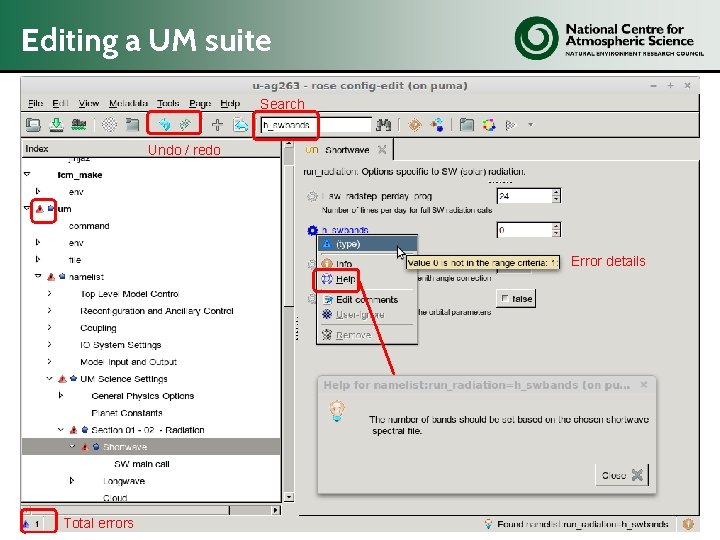 Editing a UM suite Search Undo / redo Error details Total errors 29 