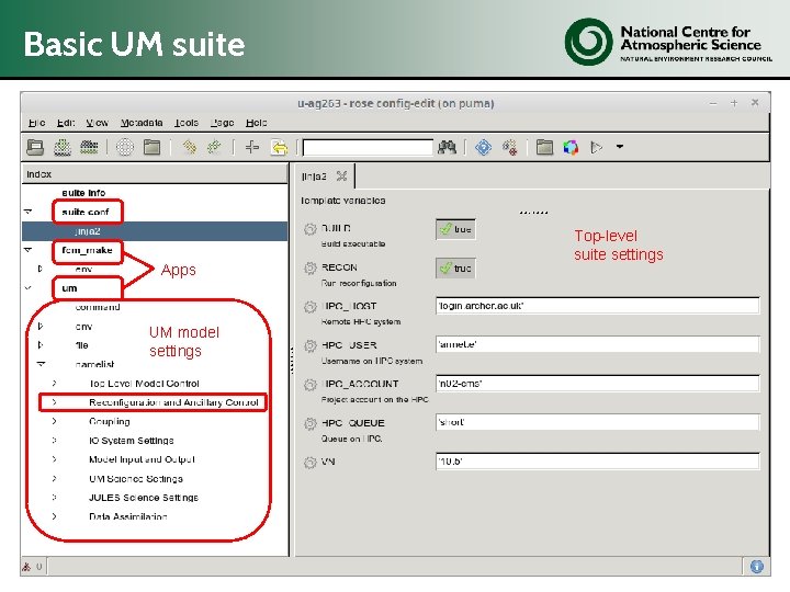 Basic UM suite Apps Top-level suite settings UM model settings 84 