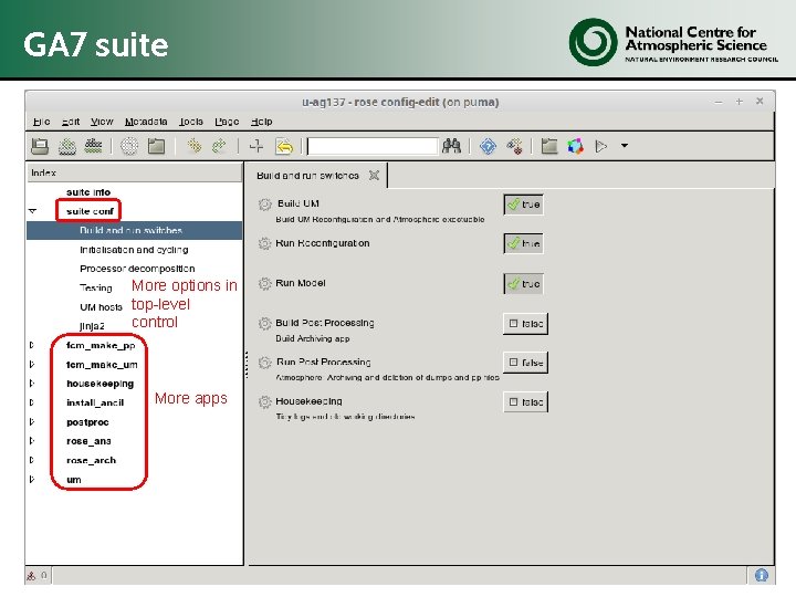 GA 7 suite More options in top-level control More apps 85 