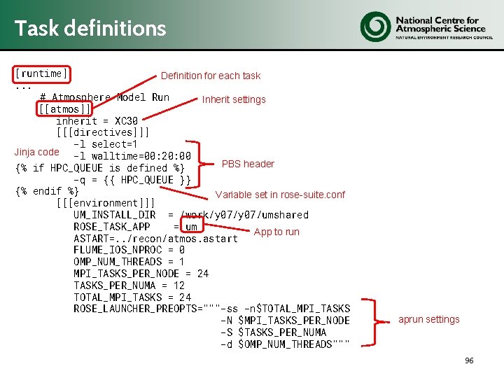 Task definitions [runtime] Definition for each task. . . # Atmosphere Model Run Inherit