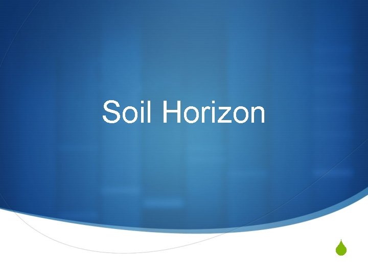 Soil Horizon S Soil Horizon S