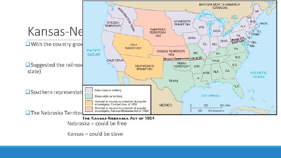 Kansas-Nebraska Act 1854 q. With the country growing there was a desire among some