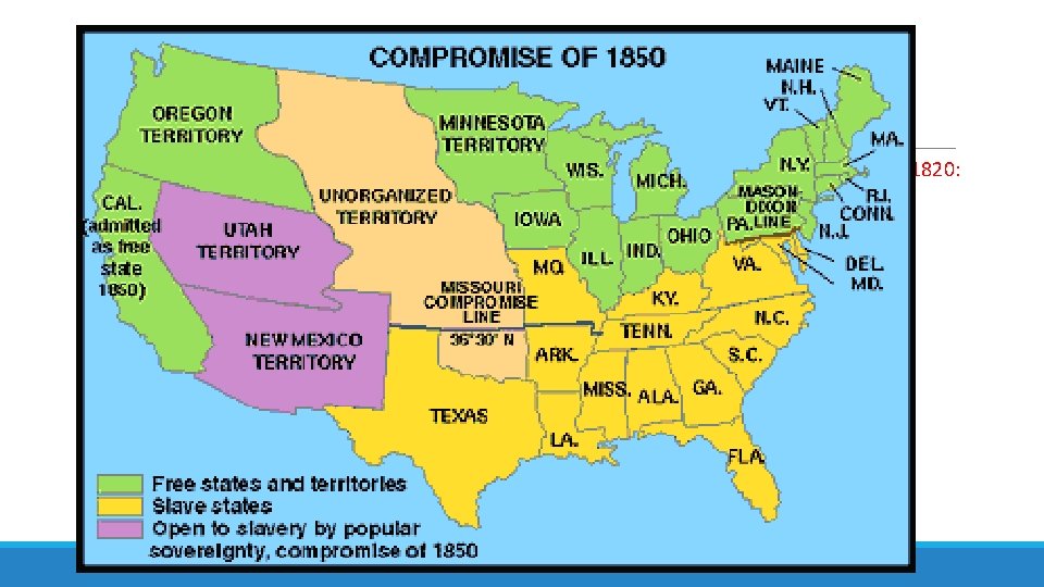 Slave State or Free State q 1819 Missouri requests admission to the Union as