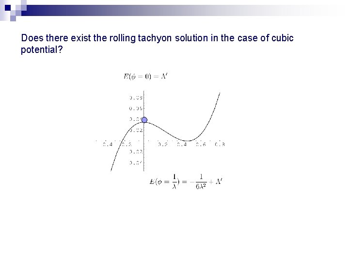 Does there exist the rolling tachyon solution in the case of cubic potential? 