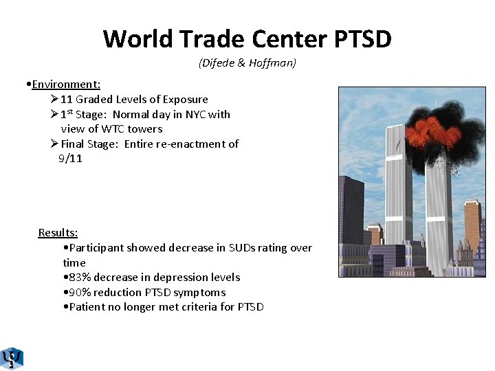 World Trade Center PTSD (Difede & Hoffman) • Environment: Ø 11 Graded Levels of