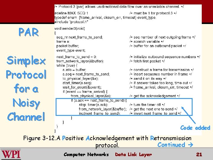 PAR Simplex Protocol for a Noisy Channel Code added Figure 3 -12. A Positive