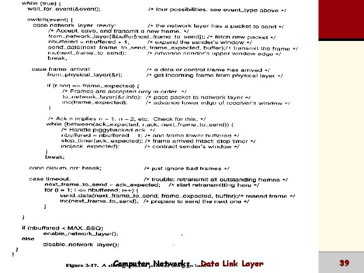 Computer Networks Data Link Layer 39 