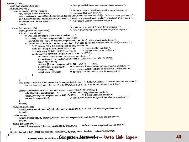 Computer Networks Data Link Layer 43 