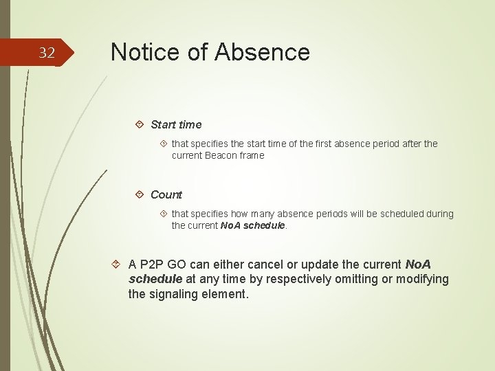 32 Notice of Absence Start time that specifies the start time of the first