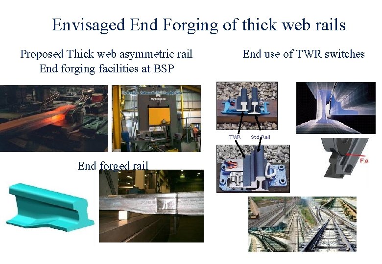 Envisaged End Forging of thick web rails Proposed Thick web asymmetric rail End forging