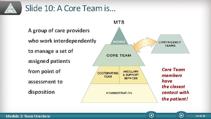 Slide 10: A Core Team is… A group of care providers who work interdependently