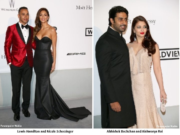 Lewis Hamilton and Nicole Scherzinger Abhishek Bachchan and Aishwarya Rai 