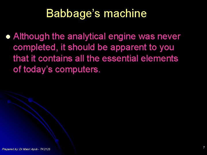 TK 2123 COMPUTER ORGANISATION ARCHITECTURE Lecture 3 Computer