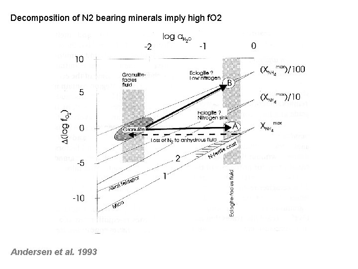 Decomposition of N 2 bearing minerals imply high f. O 2 Andersen et al.