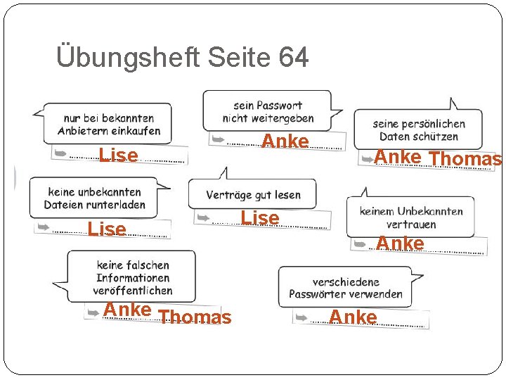 Übungsheft Seite 64 Lise Anke Thomas Lise Anke 