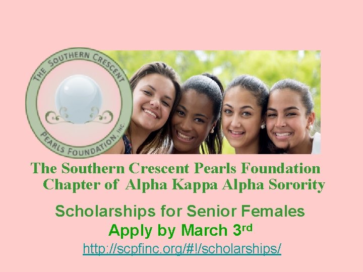 The Southern Crescent Pearls Foundation Chapter of Alpha Kappa Alpha Sorority Scholarships for Senior