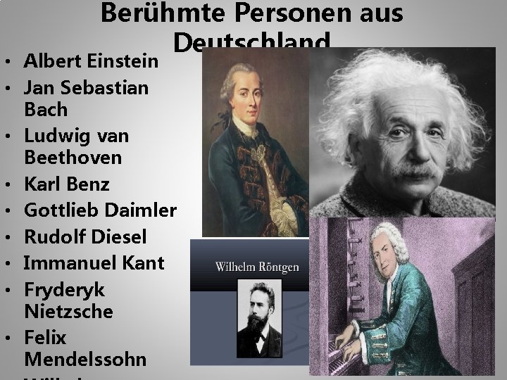Berühmte Personen aus Deutschland • Albert Einstein • Jan Sebastian Bach • Ludwig van