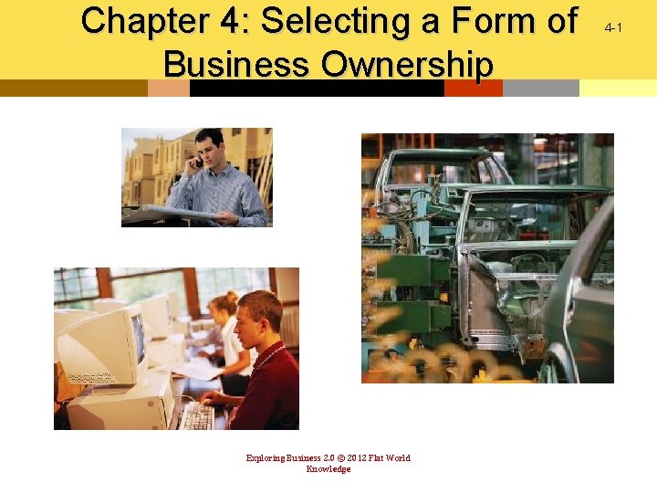 Chapter 4: Selecting a Form of Business Ownership Exploring Business 2. 0 © 2012