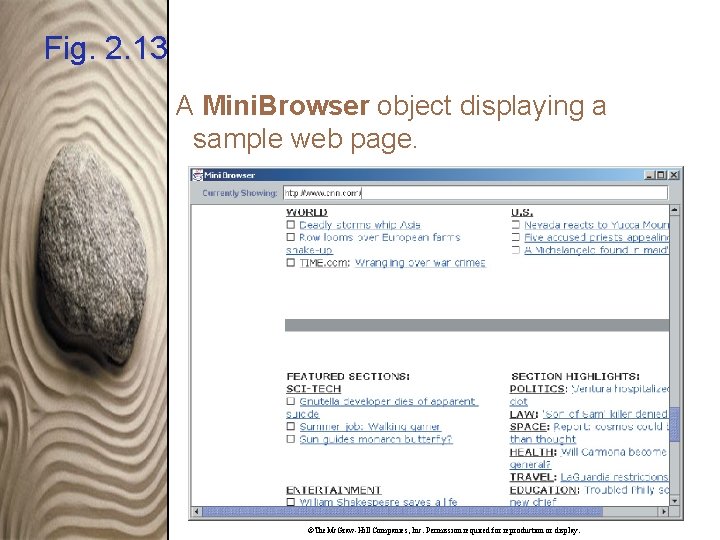 Fig. 2. 13 A Mini. Browser object displaying a sample web page. ©The. Mc.