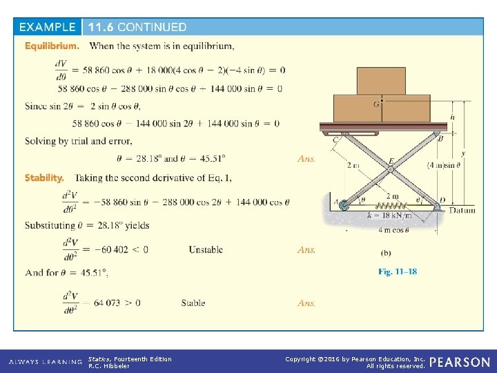 example_11_06 (continued) Statics, Fourteenth Edition R. C. Hibbeler Copyright © 2016 by Pearson Education,