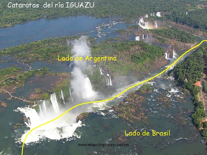 Cataratas del río IGUAZU Lado de Argentina Lado de Brasil www. vitanoblepowerpoints. net 