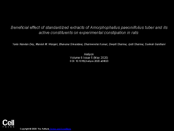 Beneficial effect of standardized extracts of Amorphophallus paeoniifolius tuber and its active constituents on