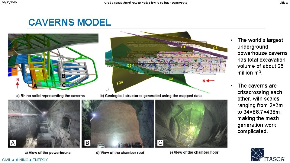 02/20/2020 Griddle generation of FLAC 3 D models for the Baihetan Dam project Slide