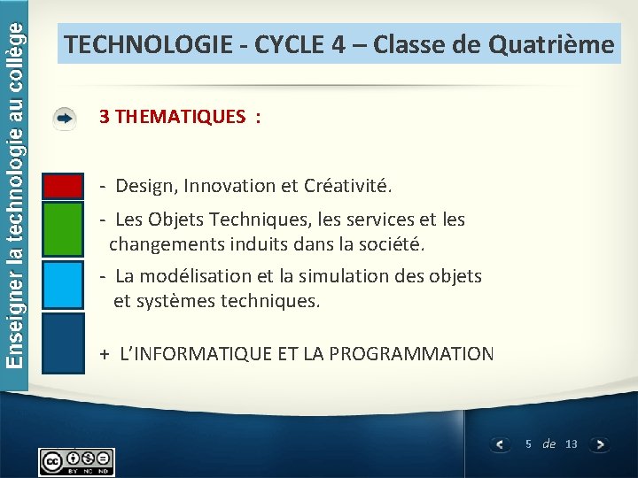 TECHNOLOGIE - CYCLE 4 – Classe de Quatrième 3 THEMATIQUES : - Design, Innovation