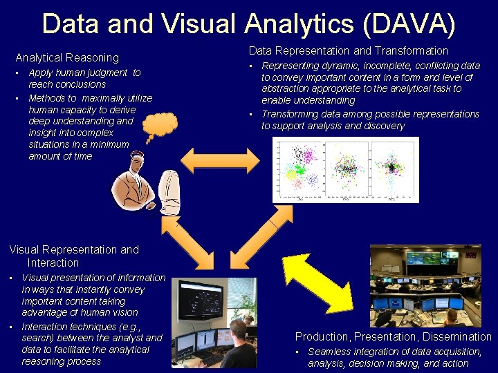 Data and Visual Analytics (DAVA) Analytical Reasoning • Apply human judgment to reach conclusions