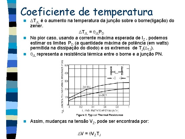 Coeficiente de temperatura TJL é o aumento na temperatura da junção sobre o borne(ligação)