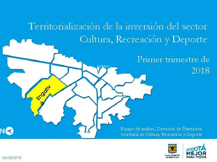 Territorialización de la inversión del sector Cultura, Recreación y Deporte á En ga tiv