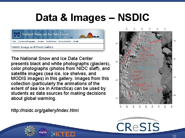 Data & Images – NSDIC The National Snow and Ice Data Center presents black